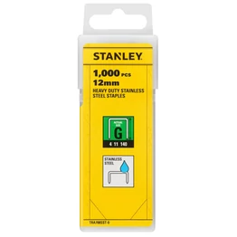 Stanley Rozsdamentes acél tűzőkapocs "G" 12mm 1000db (TRA708SST-0)