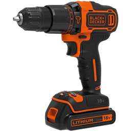 Black+Decker 18V 2 sebességes ütvefúró/csavarozó, 400mA töltő, 2 akkumulátor, koffer (BDCHD18KB)