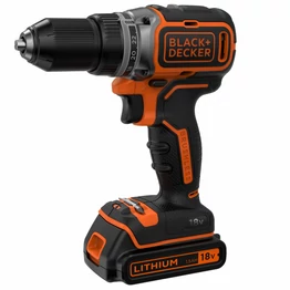 Black+Decker 18V-os kefe nélküli akkumulátoros fúrócsavarozó, 2 akkumulátor, koffer (BL186KB)