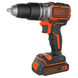 Black+Decker 18V-os Lítium-ion kefe nélküli, 2 sebességes ütvefúró + 2 akkumulátor + 400 mA töltő + készlet doboz (BL188KB)