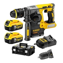 DeWalt 18V-os Kefe-nélküli Fúró-vésőkalapács SDS-Plus + gyorstokmány (DCH274P2T)
