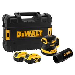 DeWalt 18V XR Kefe-nélküli Excentercsiszoló + 2db 5.0Ah akku + koffer (DCW210P2)