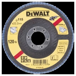 DeWalt Lamellás csiszolókorong Ø115mm x 22.2 x 120G mélyített (DT3258)