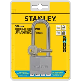 Stanley Krómbevonatos tömör sárgaréz hajóslakat, hosszú kengyellel, 50mm (S742-017)