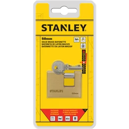 Stanley Négyszögletes tömör sárgaréz U-lakat, 50mm (S742-025)