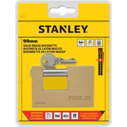 Stanley Négyszögletes tömör sárgaréz U-lakat, 90mm (S742-027)
