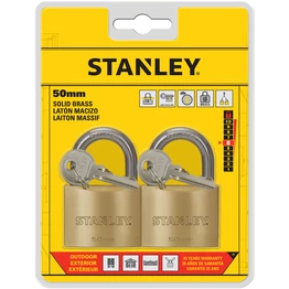 Stanley Sárgaréz lakat, normál kengyellel 50mm 2 db-os csomag  (S742-037)