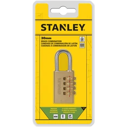 Stanley Számzáras sárgaréz lakat, 4 számjegyű kombináció, 30mm (S742-052)