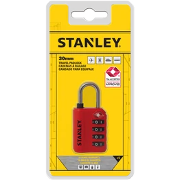 Stanley 4 számjegyű biztonsági TSA lakat piros 30mm (S742-058)