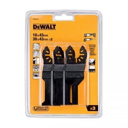 DeWalt 3 db-os Multitool penge fa, szögezett fa, gipszkarton és PVC vágására (DT20713)