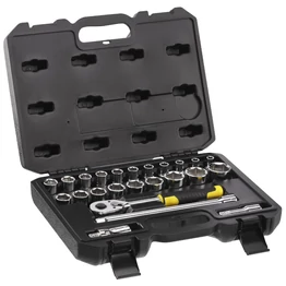 Stanley 1/2" Dugókulcs Szett 5 Fokonkénti Fogazással, 24 Részes Kemény Dobozban (STMT82830-1) Stanley 1/2" Dugókulcs Szett 5 Fokonkénti Fogazással, 24 Részes Kemény Dobozban (STMT82830-1)