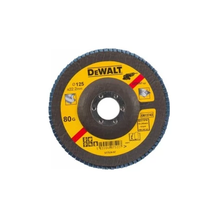 DeWalt Lamellás csiszolókorong Ø125mm x 22.2 x 80G mélyített (DT3267)