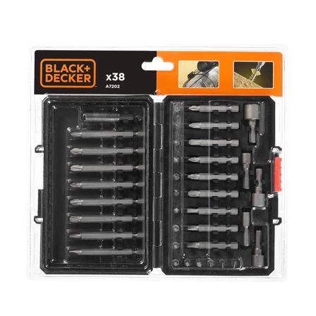 Black+Decker Csavarhúzó bitkészlet – 38 darabos (A7202)