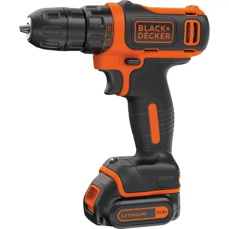 Black+Decker 10,8 V kompakt Li-Ion akkumulátoros  fúró-csavarozó (BDCDD12B)