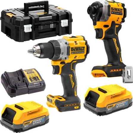 DeWalt 18V POWERSTACK Szerszámgép kombó szett (DCK2051E2T)