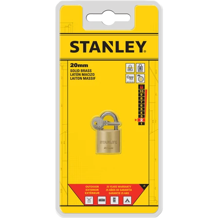 Stanley Sárgaréz lakat, normál kengyellel 20mm (S742-028)