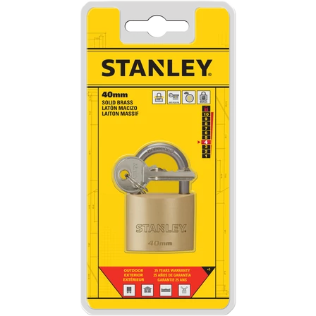 Stanley Sárgaréz lakat, normál kengyellel 40mm (S742-031)