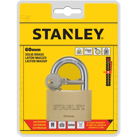 Stanley Sárgaréz lakat, normál kengyellel 60mm (S742-033)