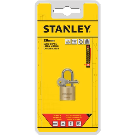 Stanley Sárgaréz lakat, hosszított kengyellel 20mm (S742-040)