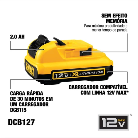 DeWalt 12V XR 2.0Ah akkumulátor (DCB126)