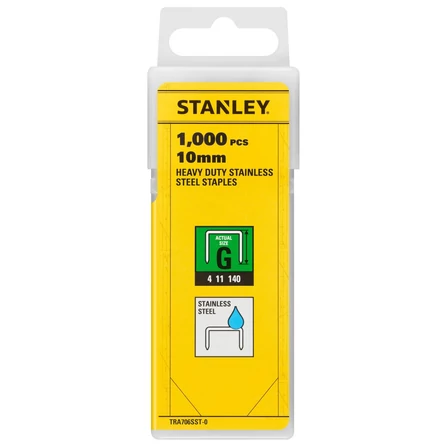 Stanley Rozsdamentes acél tűzőkapocs 'G' 10mm 1000db (TRA706SST-0)