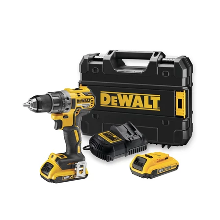 DeWalt Kefe-nélküli Fúró-csavarozó + 2db 2.0Ah akku (DCD791D2)