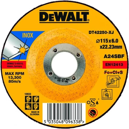 DeWalt Tisztító korongok INOX Ø115 x 22.2 x 6.0 mm (DT42250)