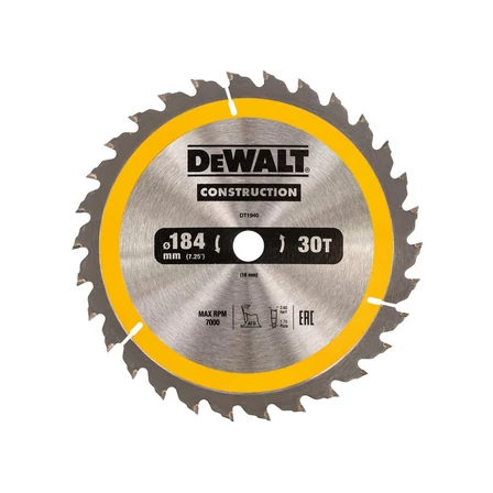 Dewalt Körfűrészlap S30 Ø184 x 16mm 30T (DT1940)