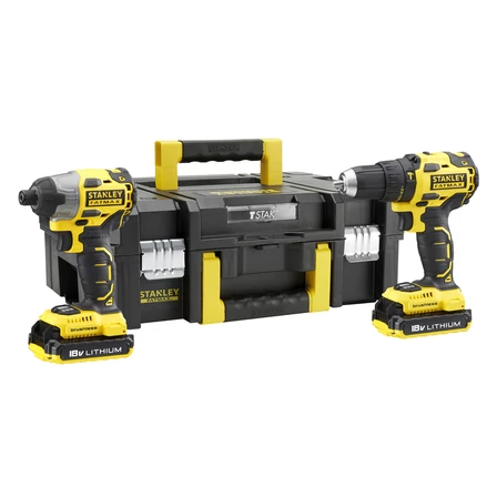 Stanley FatMax 18V-os Kefe nélküli Ütvefúró-csavarozó + Ütvecsavarozó (FMCK463D2T)