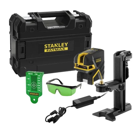 Stanley FatMax 5 Pontos Keresztsugaras Li-Ion Lézer – Zöld  (FMHT77598-1)