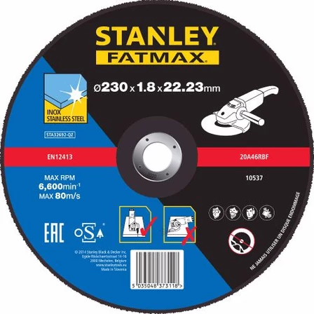 Stanley FatMax inoxvágó tárcsa 230 x 1,8 x 22mm (STA32692)