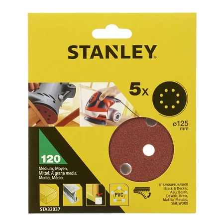 Stanley Körpapír perforált 120g Kör 125mm (STA32037)