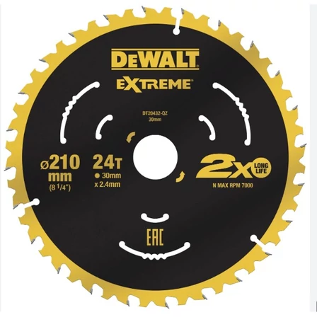 DeWalt Extreme Körfűrészlap 210mm x 30mm 24T (DT20432)