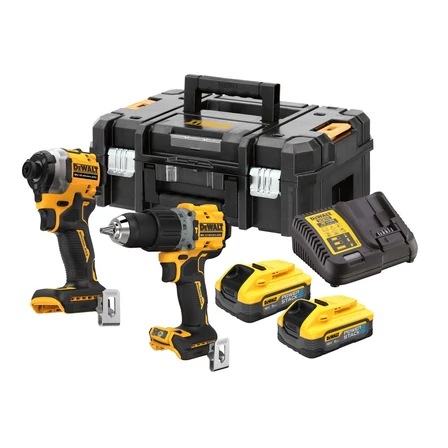 DeWalt 18V XR POWERSTACK 5,0Ah KIT: DCD805 + DCF850 + 2 × DCBP518 POWERSTACK, töltő, TSTAK (DCK2050H2T)