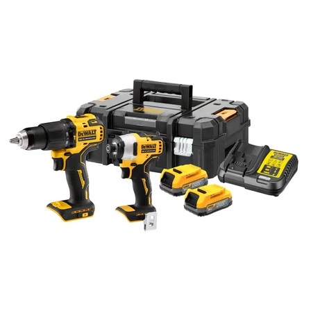 DeWalt 18V POWERSTACK KIT, DCD709 fúrócsavarozó, DCF809 ütvecsavarozó, 2xPOWERSTACK 1,7 Ah, töltővel kofferben (DCK2062E2T)